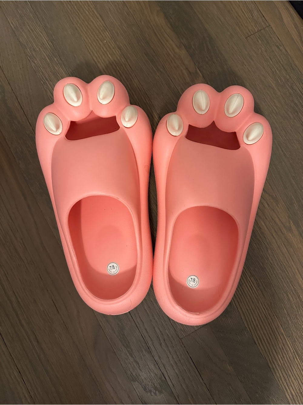 Pink Cat Paw Slide Sandals